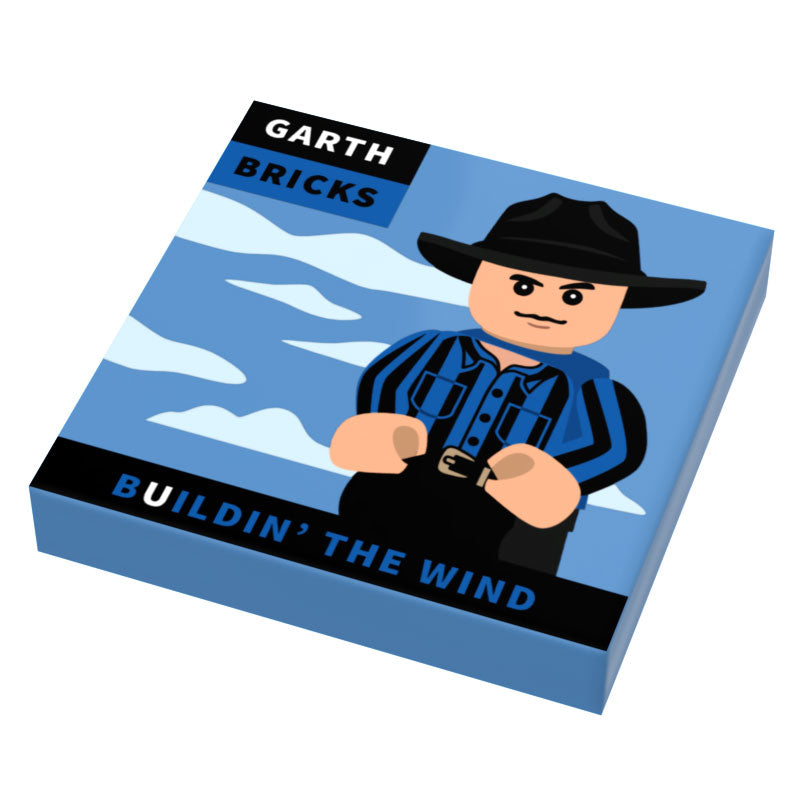 Garth Bricks Buildin' the Wind Music Album Cover (2x2 Tile) (Online Order Only)