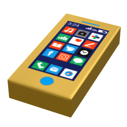 Mobile Phone - B3 Customs Printed 1x2 Tile made using LEGO parts (Online Order Only)