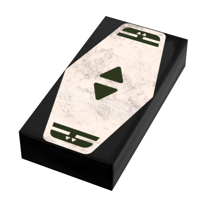 Green 2 Sabacc Card Custom Printed 1x2 Tile made using LEGO part - B3 Customs (Online Order Only)