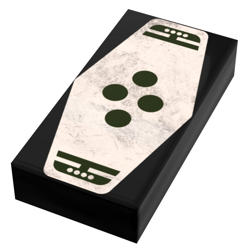 Green 4 Sabacc Card Custom Printed 1x2 Tile made using LEGO part - B3 Customs (Online Order Only)