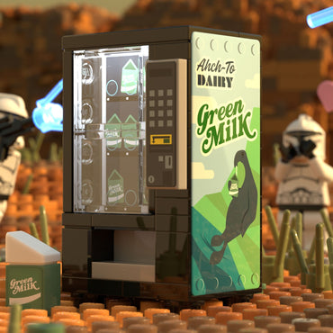 Green Milk Vending Machine Building Set made using LEGO parts - B3 Customs (Online Order Only)