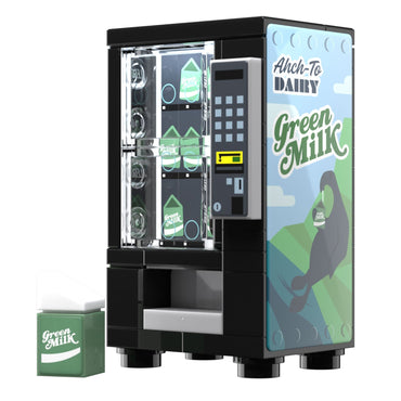 Green Milk Vending Machine Building Set made using LEGO parts - B3 Customs (Online Order Only)