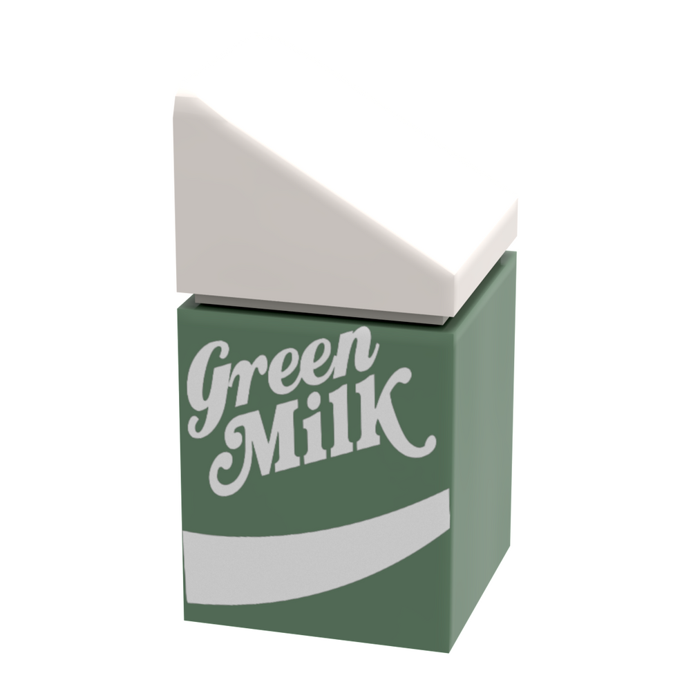 Green Milk Carton made from LEGO parts - B3 Customs (Online Order Only)