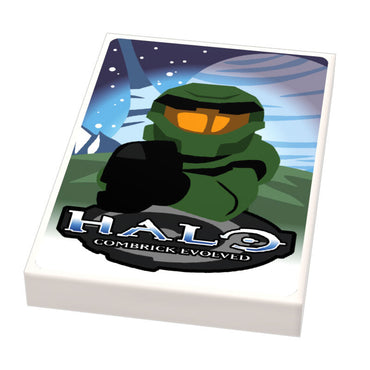HALO: Bricks Evolved Video Game Cover (2x3 Tile) made using LEGO part - B3 Customs (Online Order Only)