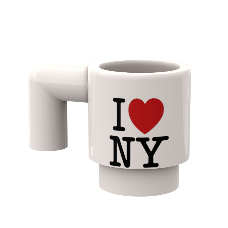 I LOVE NY Coffee Mug for Minifigs made from LEGO part - B3 Customs (Online Order Only)