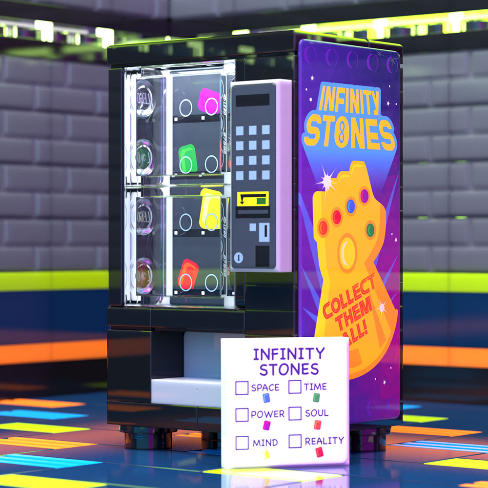 Infinity Stones Vending Machine Custom Building Set made using LEGO parts - B3 Customs (Online Order Only)
