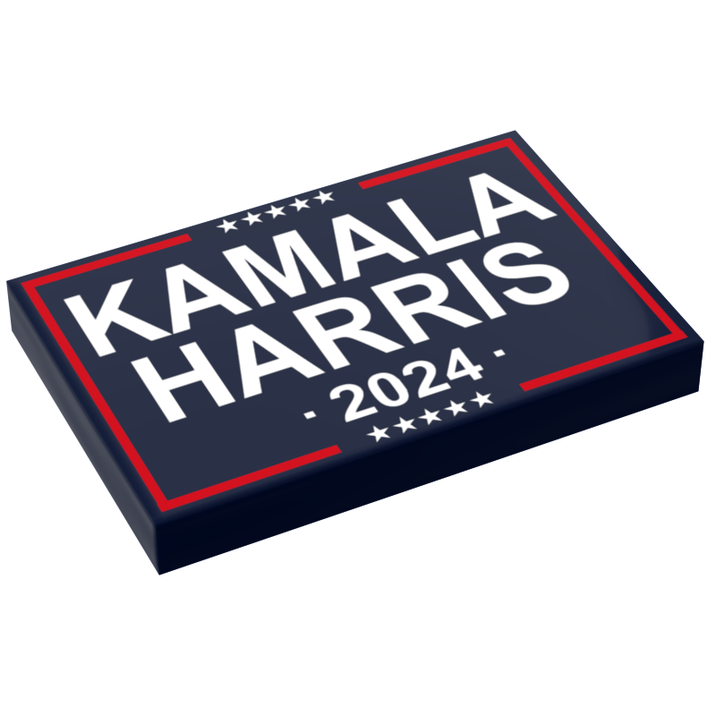 Kamala Harris 2024 Election USA Campaign Sign (2x3 Tile) made using LEGO part - B3 Customs (Online Order Only)