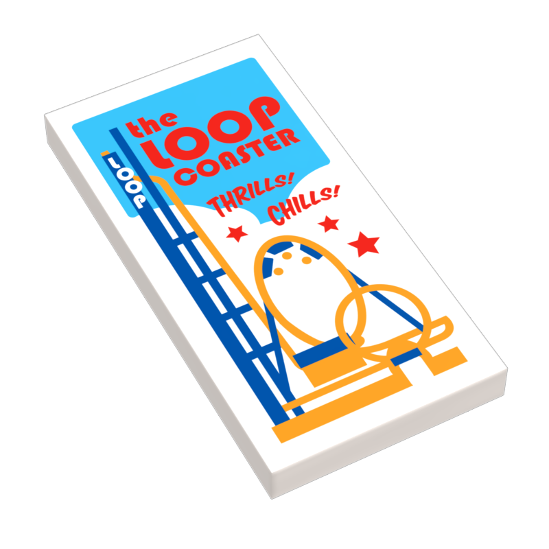B3 Customs® The Loop Coaster Amusement Park Poster (2x4 Tile) (Online Order Only)