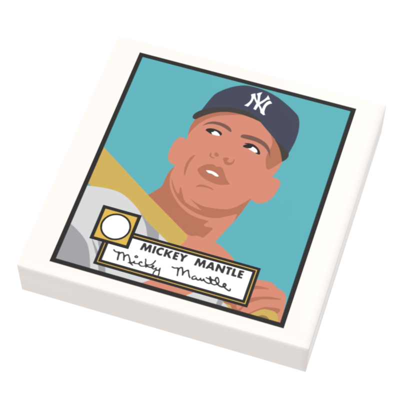 Mickey Mantle Baseball Card (2x2 Tile) (ONLINE ORDER ONLY)