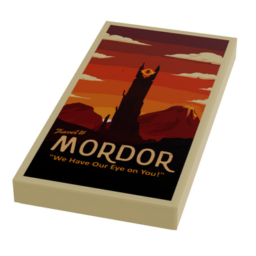 Visit Mordor Travel Poster (2x4 Tile) made using LEGO parts (Online Order Only)