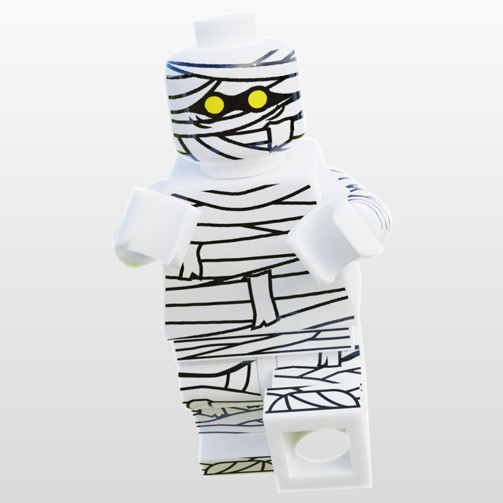Halloween Mummy Minifig made using LEGO parts - B3 Customs (Online Order Only)