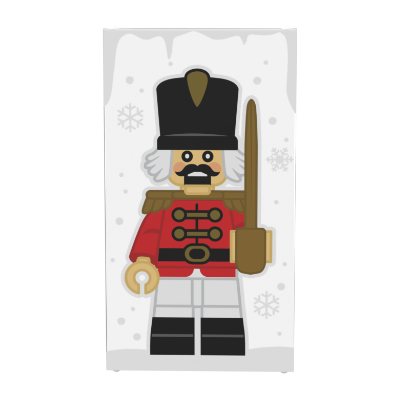 Christmas Nutcracker, Toy Soldier Winter Village 4x6 Glass Window made with LEGO part - B3 Customs (Online Order Only)