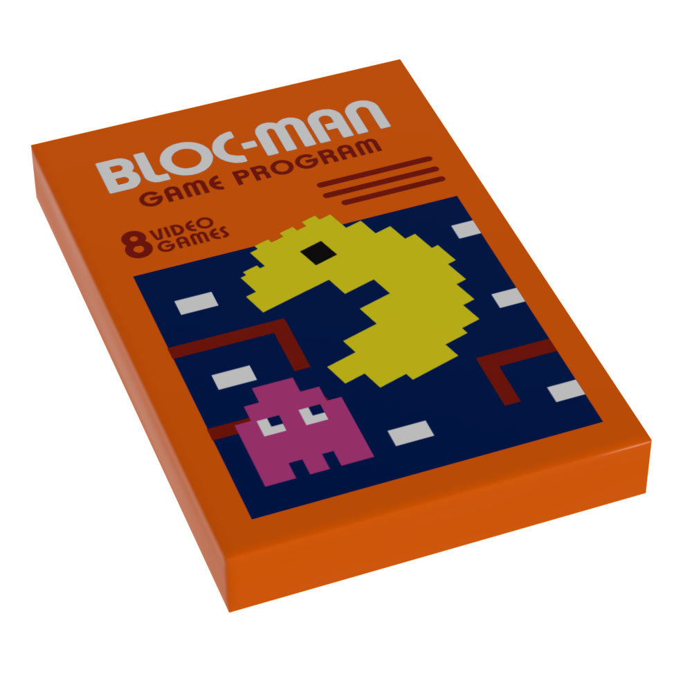 Bloc-Man Video Game Cover (2x3 Tile) made using LEGO part - B3 Customs (Online Order Only)