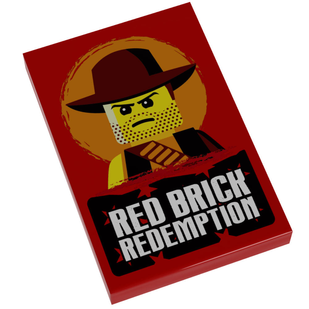 Red Brick Redemption Video Game Cover (2x3 Tile) made using LEGO parts - B3 Customs (Online Order Only)