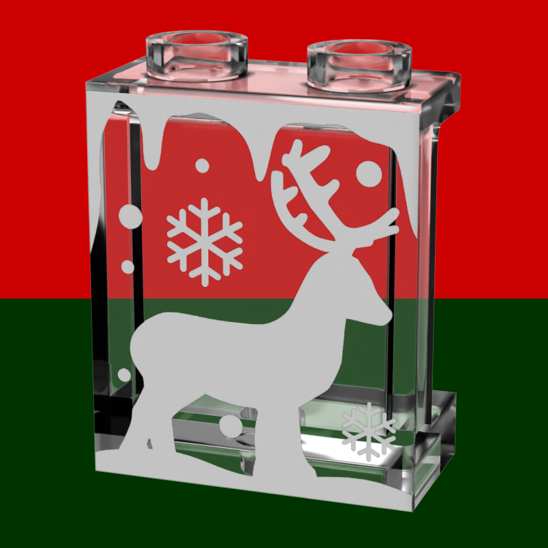 Winter Village Window with Reindeer made 1x2x2 Panel - B3 Customs (Online Order Only)