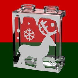 Winter Village Window with Reindeer made 1x2x2 Panel - B3 Customs (Online Order Only)