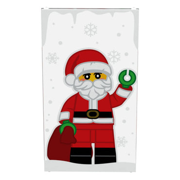 Santa Clause Christmas Winter Village 4x6 Glass Window made with LEGO part - B3 Customs (Online Order Only)