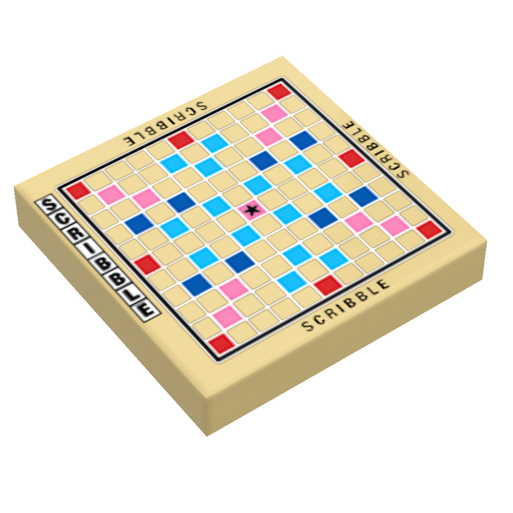 Scribble Board Game (2x2 Tile) made using LEGO parts - B3 Customs (Online Order Only)
