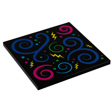 Retro 80's and 90's Arcade Carpet (Swirls) - Custom Printed 6x6 Tile for LEGO MOCs (Online Order Only)