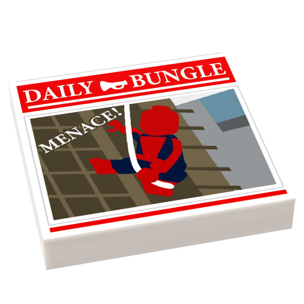 Spider Menace! Newspaper - Custom Part (2x2 Tile) made using LEGO part (Online Order Only)