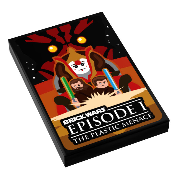 Brick Wars: The Plastic Menace (EP. 1) Movie Tile Cover (2x3 Tile) made using LEGO part - B3 Customs (Online Order Only)