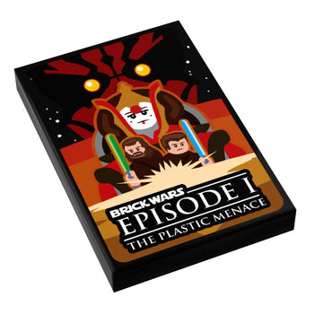 Brick Wars: The Plastic Menace (EP. 1) Movie Tile Cover (2x3 Tile) made using LEGO part - B3 Customs (Online Order Only)