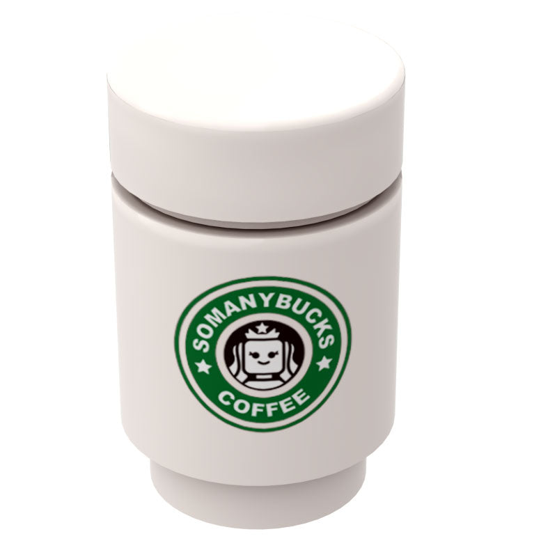 Somanybucks Coffee Cup for Minifigs made using LEGO parts - B3 Customs (Online Order Only)
