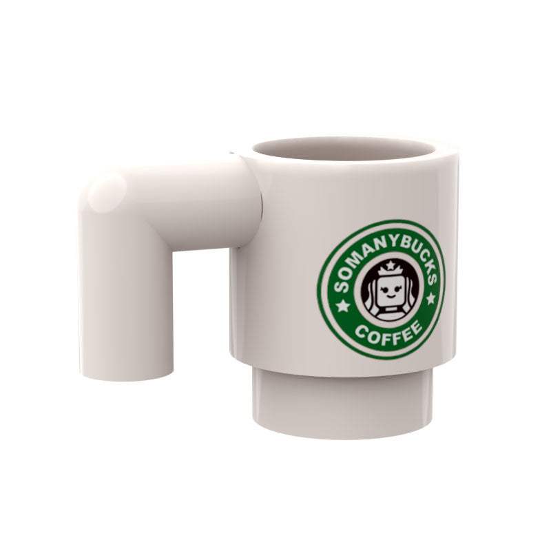 Somanybucks Coffee Mug for Minifigs made from LEGO part - B3 Customs (Online Order Only)