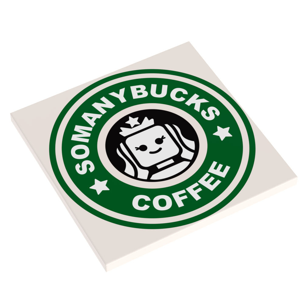 Big Somanybucks Coffee Sign (6x6 Tile) - B3 Customs made using LEGO parts (Online Order Only)