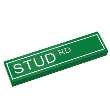 Stud Road Street Sign made with LEGO part (1x4 Tile) - B3 Customs (Online Order Only)