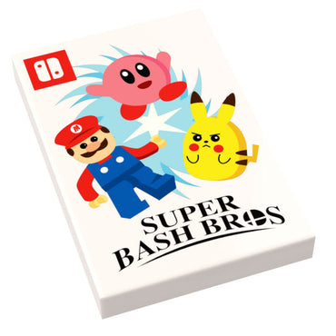 Super Bash Bros. Video Game Cover (2x3 Tile) made using LEGO parts - B3 Customs (Online Order Only)