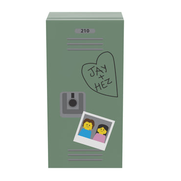 High School Locker (Sweetheart) for Minifigs made using LEGO parts - B3 Customs (Online Order Only)
