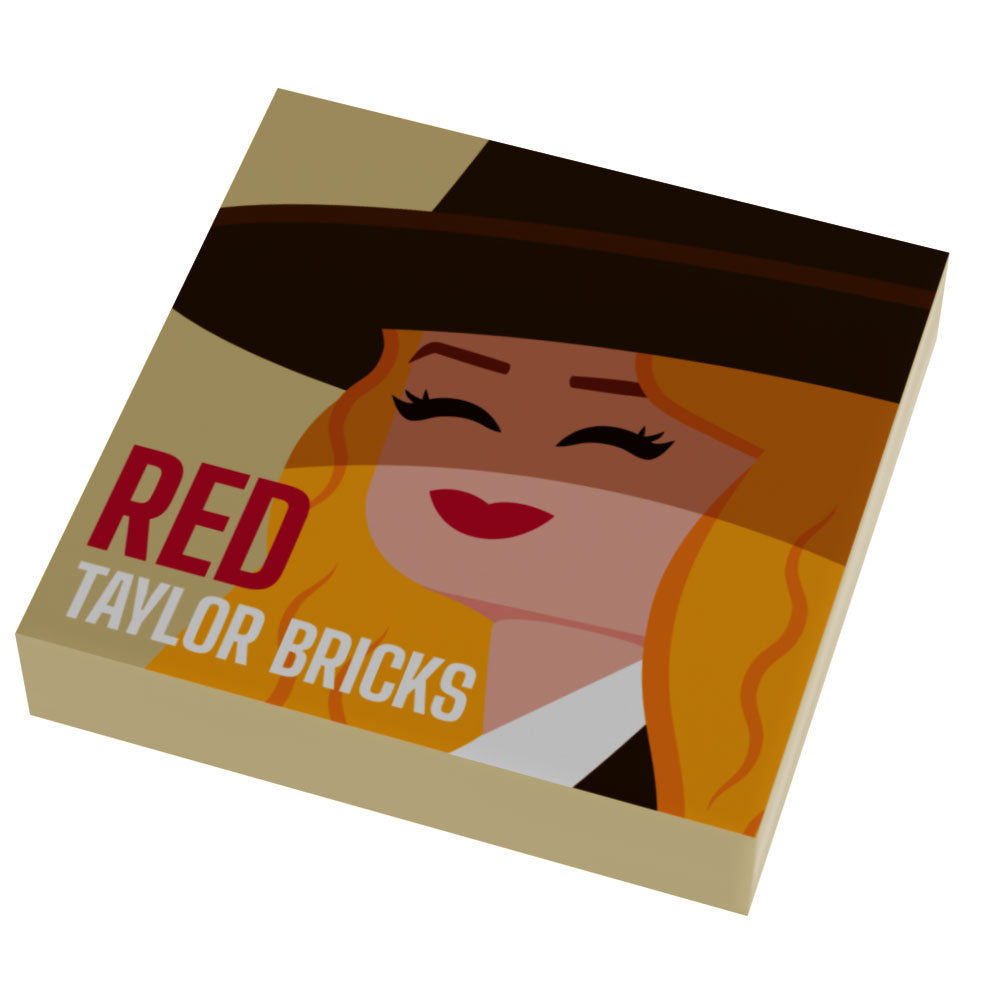 Taylor Bricks RED Music Album Cover (2x2 Tile) made using LEGO part - B3 Customs (Online Order Only)