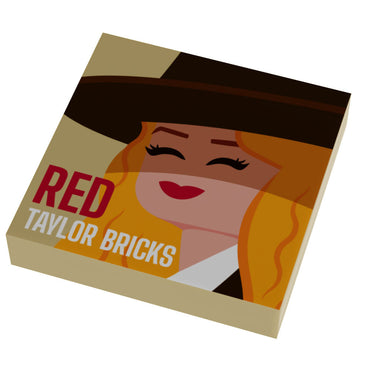 Taylor Bricks RED Music Album Cover (2x2 Tile) made using LEGO part - B3 Customs (Online Order Only)