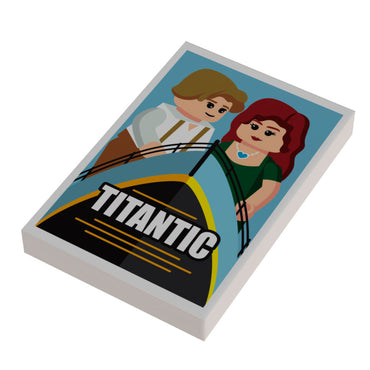 Titanic Movie Cover (2x3 Tile) made using LEGO parts - B3 Customs (Online Order Only)