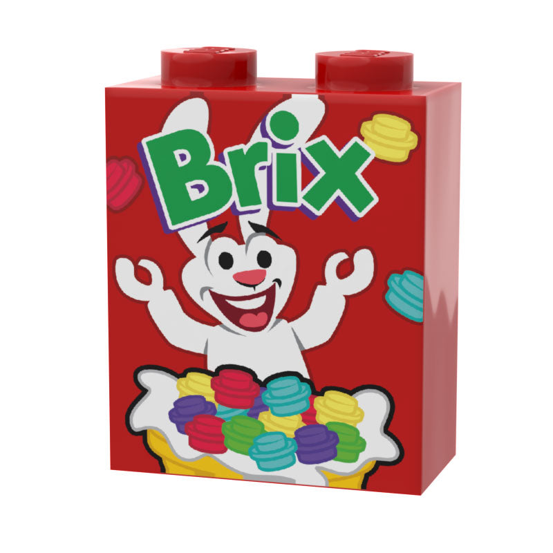 Brix Cereal - Custom Printed 1x2x2 Brick on LEGO part (Online Order Only)