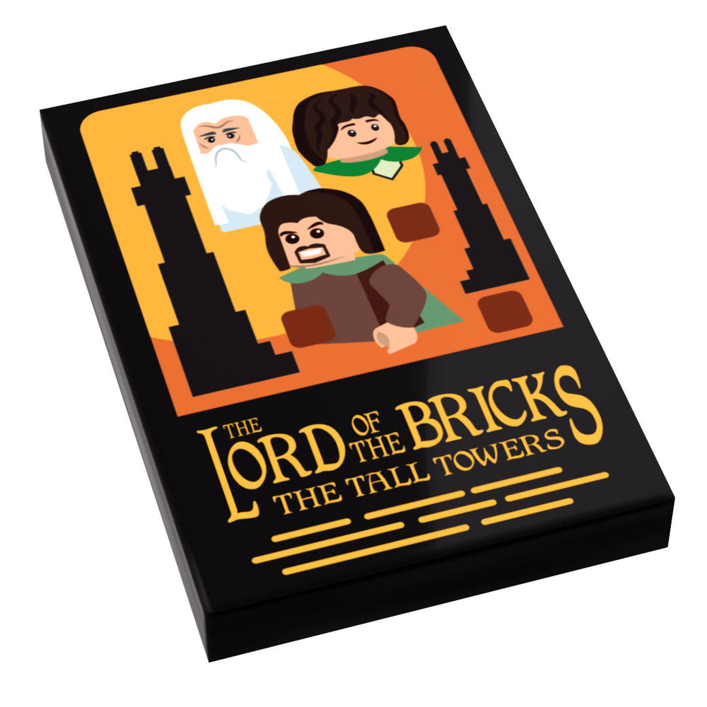LOTR Lord of the Brick, Two Towers Movie Cover (2x3 Tile) - B3 Customs (Online Order Only)