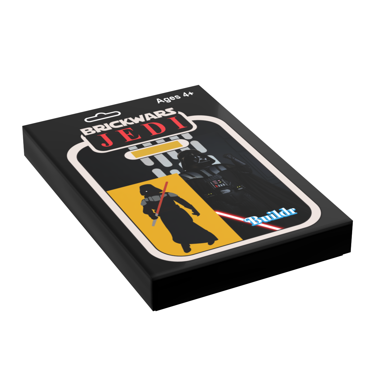 Vader Vintage Action Figure Tile (2x3) made from LEGO parts (Online Order Only)