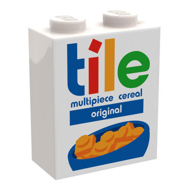 Tile Minifig Cereal (1 x 2 x 2 Brick) made using LEGO part (Online Order Only)