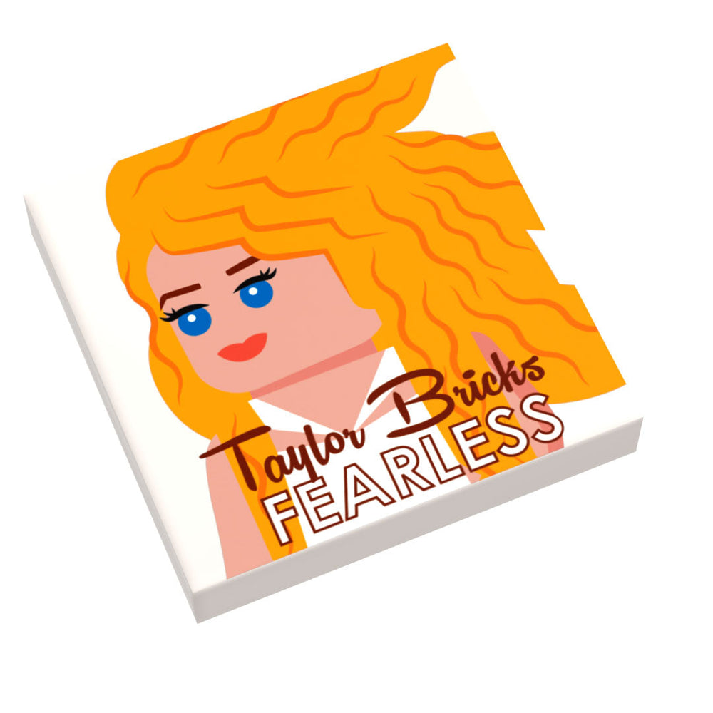 Taylor Bricks Fearless Music Album Cover (2x2 Tile) made using LEGO parts - B3 Customs (Online Order Only)