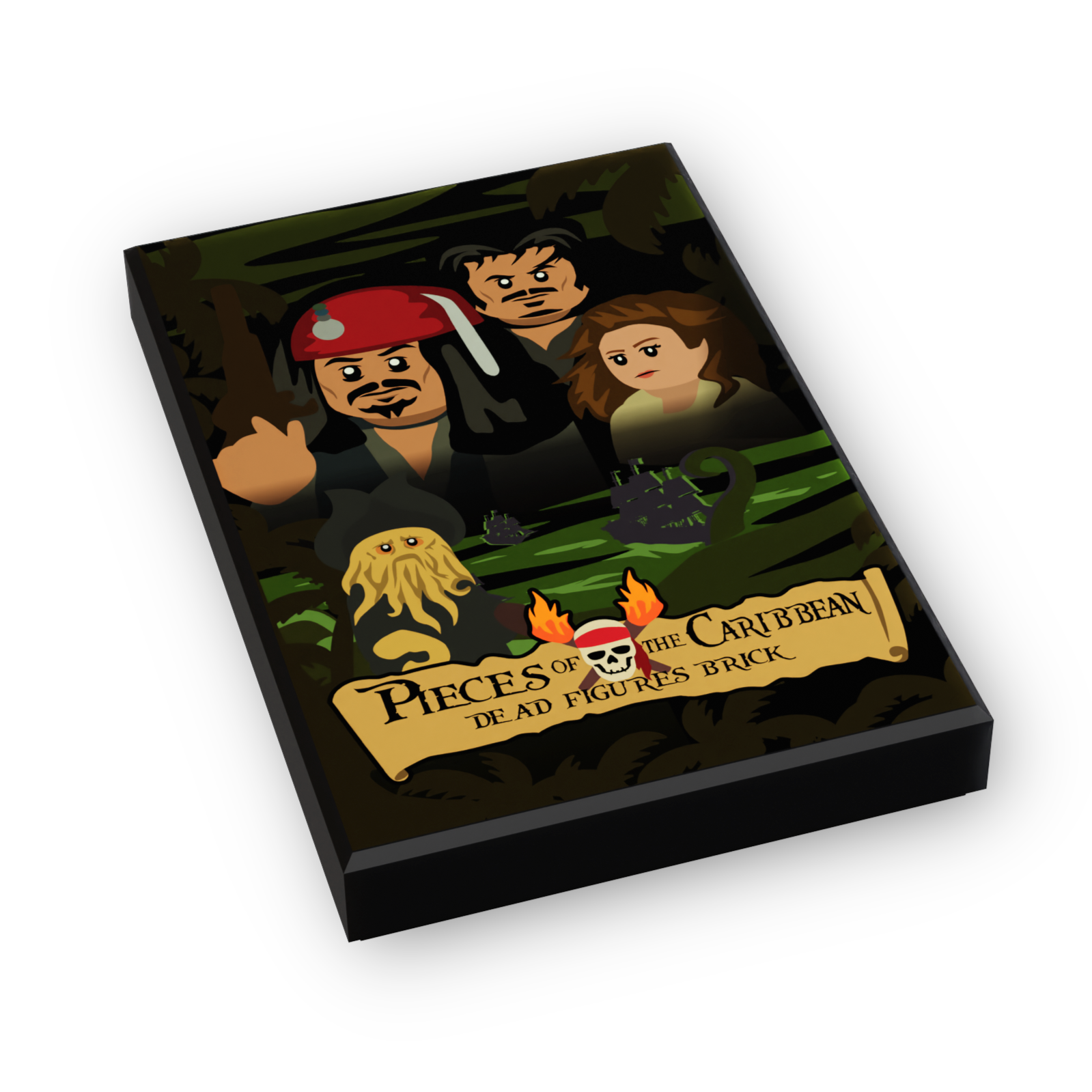 Pieces of the Caribbean: Dead Figures Brick Movie Cover (2x3 Tile) made using LEGO part (Online Order Only)