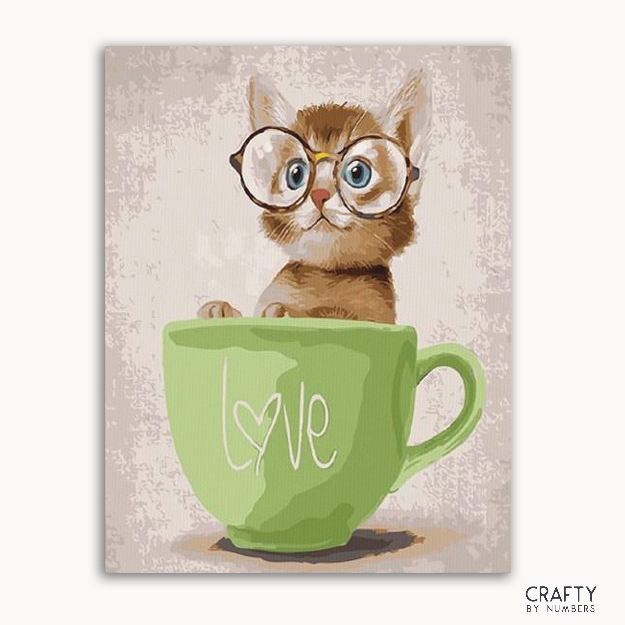 Cute Cat In Green Cup (ONLINE ORDER ONLY)