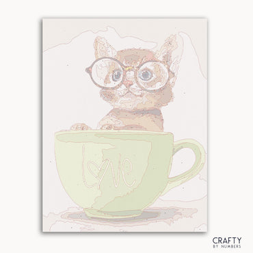 Cute Cat In Green Cup (ONLINE ORDER ONLY)