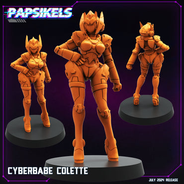 3D Printed Papsikels Cyberbabe Set 2 July 2024 Cyberpunk 28mm 32mm (Online Only)