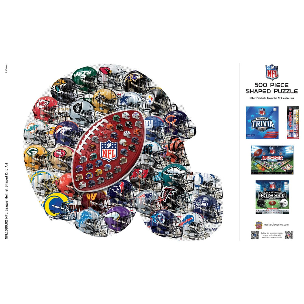 NFL - Helmet Drip Art 500 Piece Shaped Jigsaw Puzzle (ONLINE ORDER ONLY)