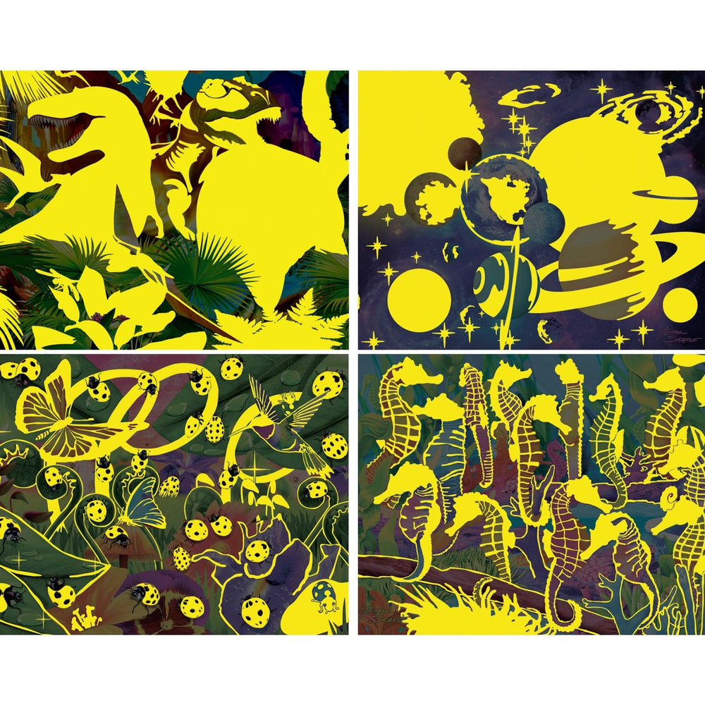 Glow in the Dark 100 Piece Jigsaw Puzzles - 4-Pack V2 (ONLINE ORDER ONLY)