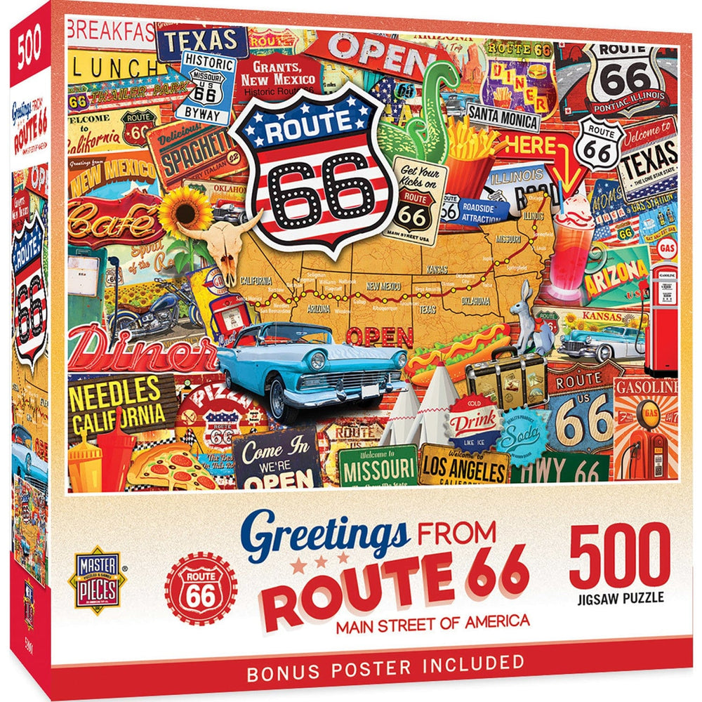 Greetings From Route 66 - 500 Piece Jigsaw Puzzle (ONLINE ORDER ONLY)