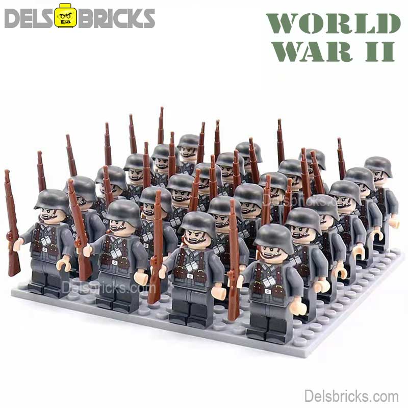 World War 2 German Soldiers set of 24 Lego Minifigures Custom Toys D154 (ONLINE ORDER ONLY)