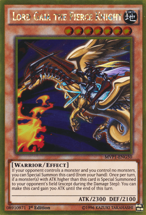 Lord Gaia the Fierce Knight [MVP1-ENG50] Gold Rare (ONLINE ORDER ONLY)