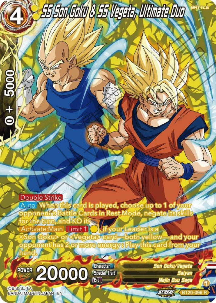 SS Son Goku & SS Vegeta, Ultimate Duo (Silver Foil) (BT20-096) [Power Absorbed] (ONLINE ORDER ONLY)